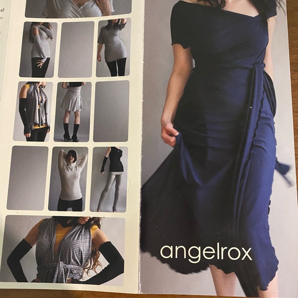 Angelrox Gray Stripe Wrap Skirt / Dress - Picture 13 of 14